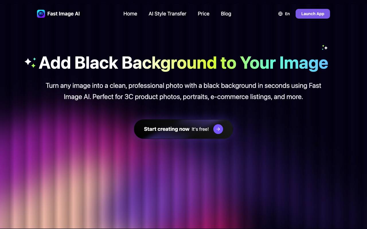Fast Image AI Black Background screenshot