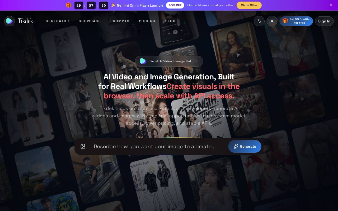 Tikdek - AI Video Generator & AI Image Generator screenshot