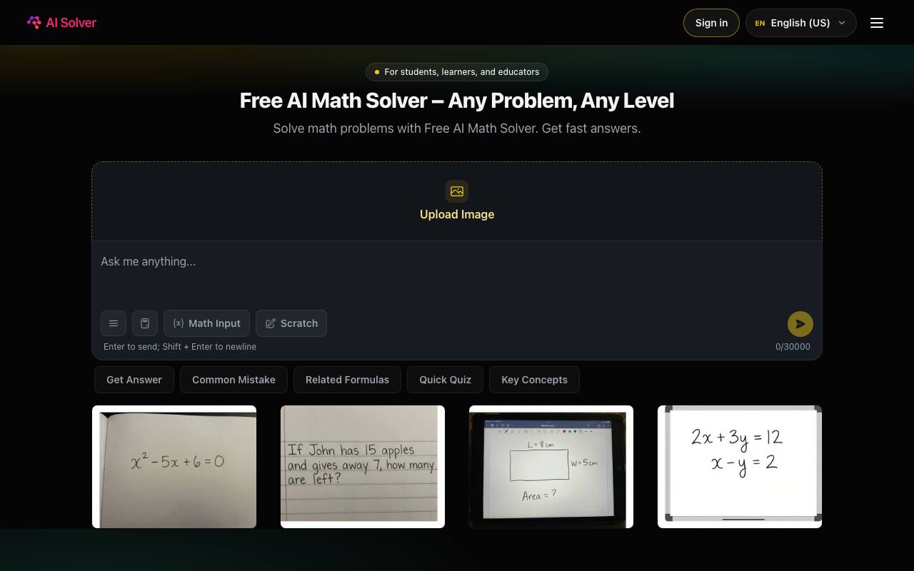 Free AI Math Solver - Any Problem, Any Level screenshot
