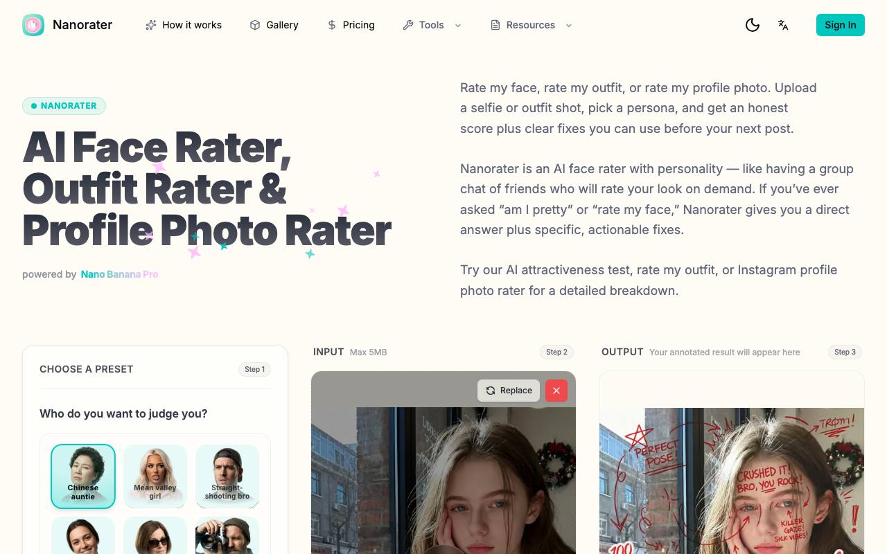Nanorater - AI Rater screenshot