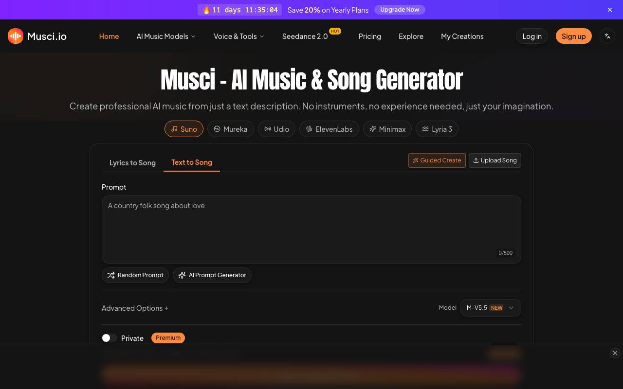 Musci.io screenshot