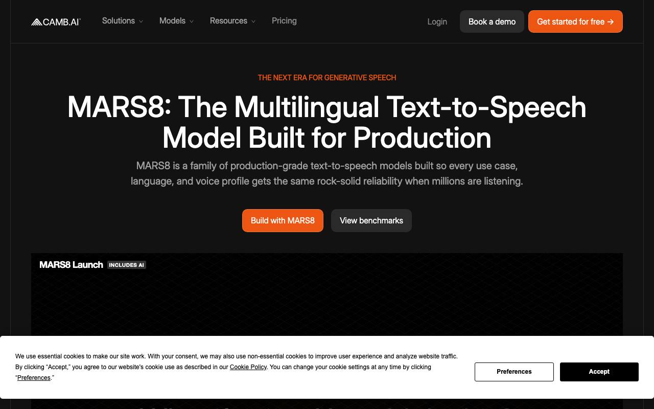 MAR8 - Text to Speech AI by CAMB.AI screenshot
