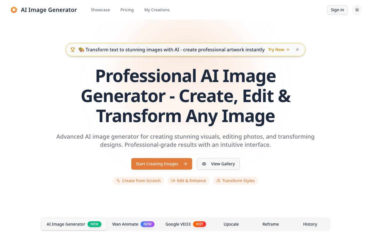 AI Image Generator - Create, Edit & Transform Images screenshot