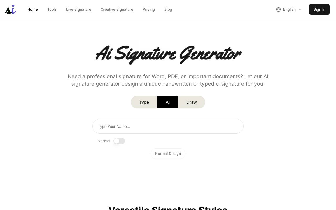 SignatureGen screenshot