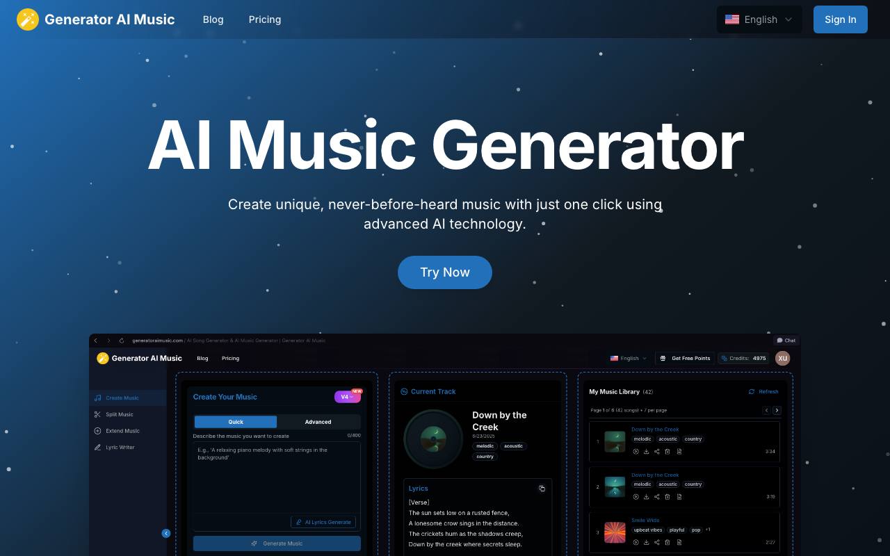 Generator AI Music Free Online screenshot