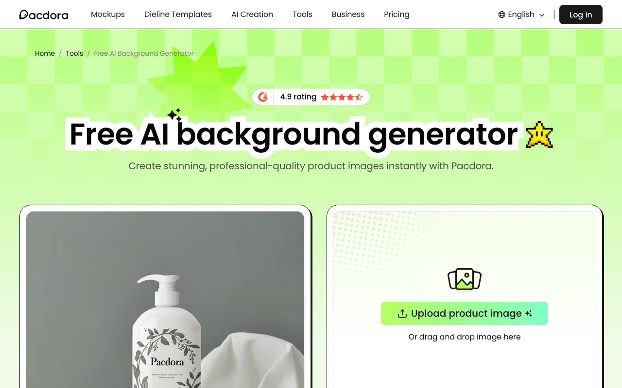 Pacdora AI Background Generator screenshot