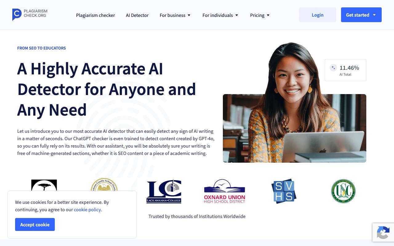 Plagiarismcheck.org screenshot