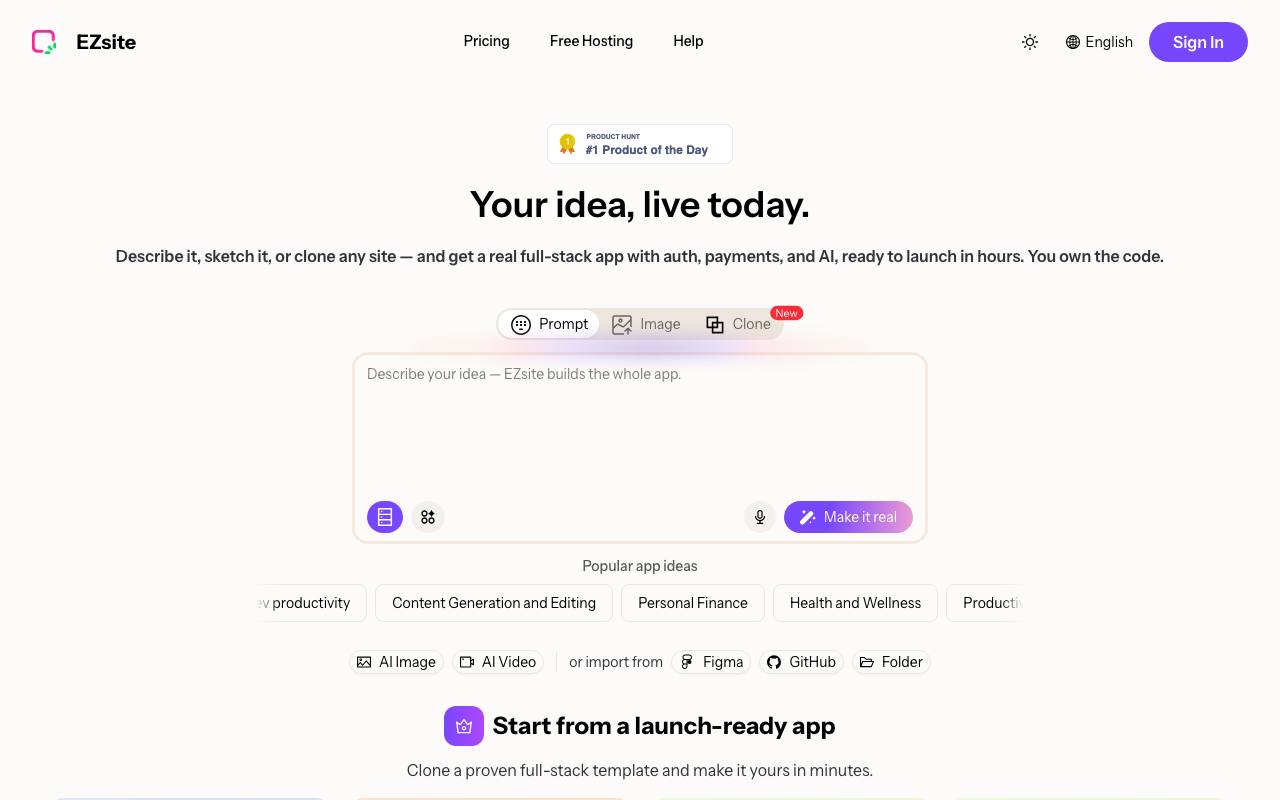 ezsite screenshot