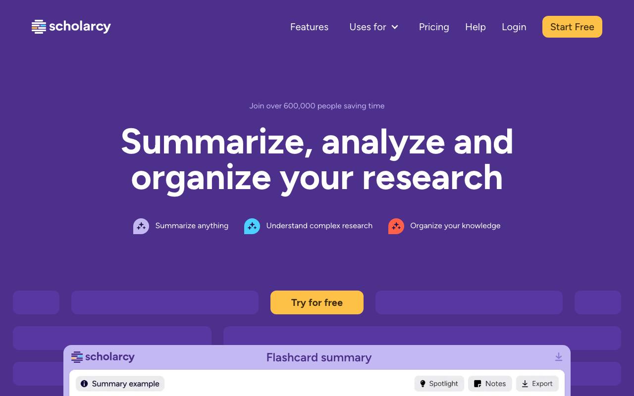 Scholarcy screenshot