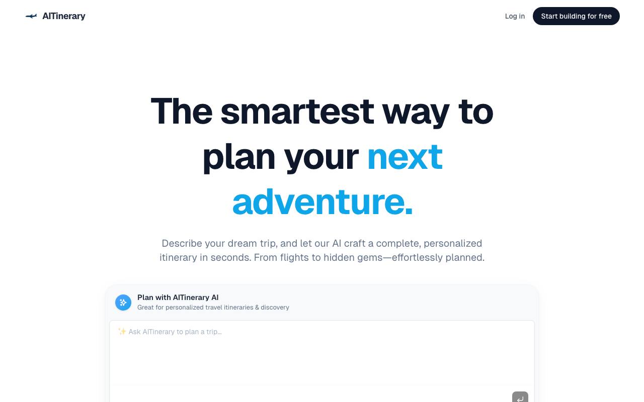 Aitinerary screenshot