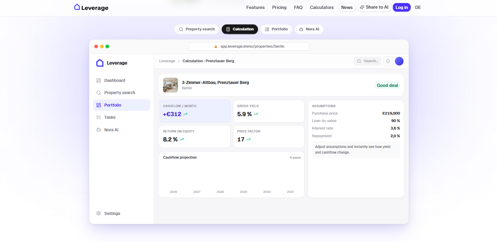 Leverage screenshot