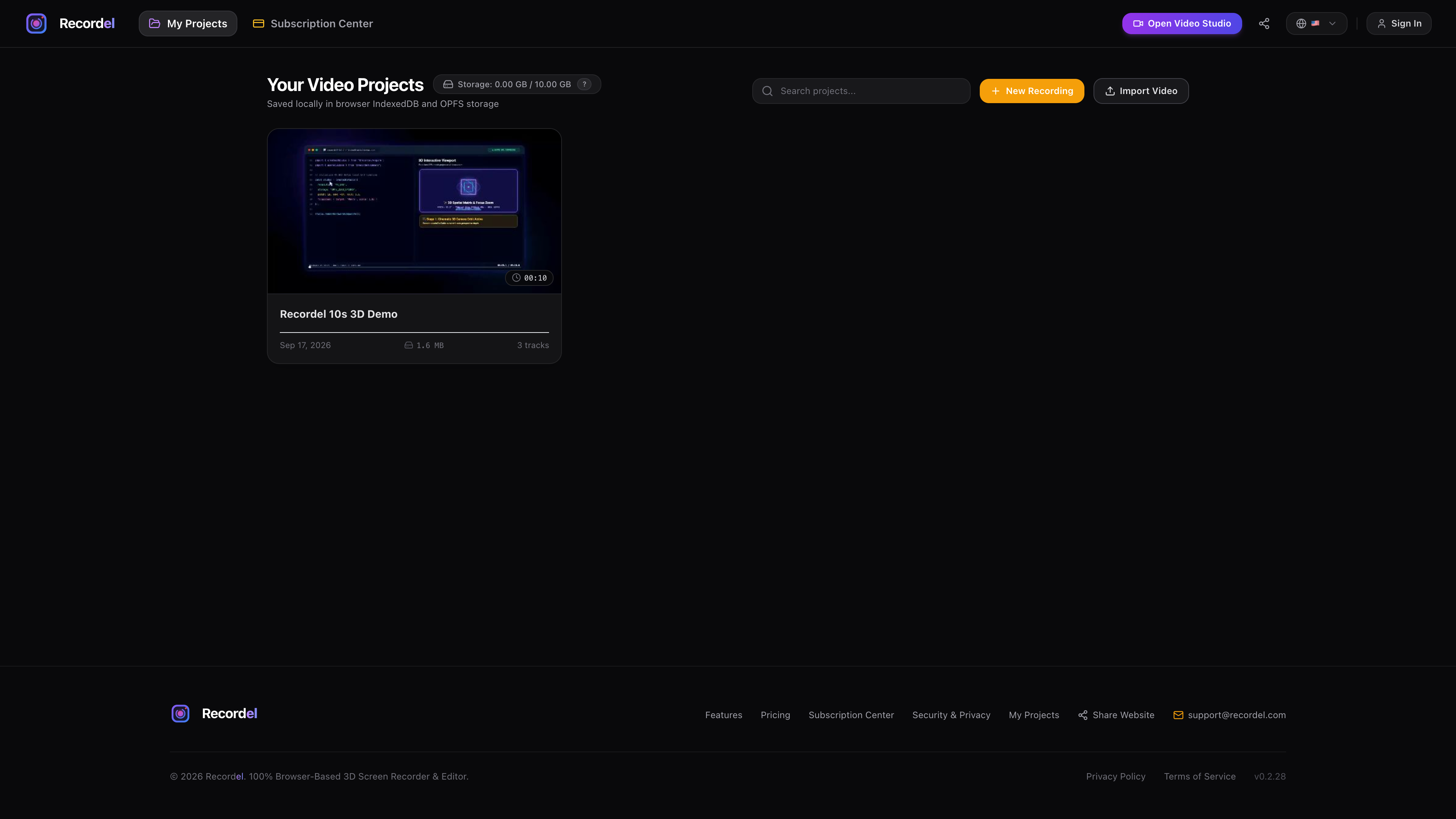 Recordel screenshot