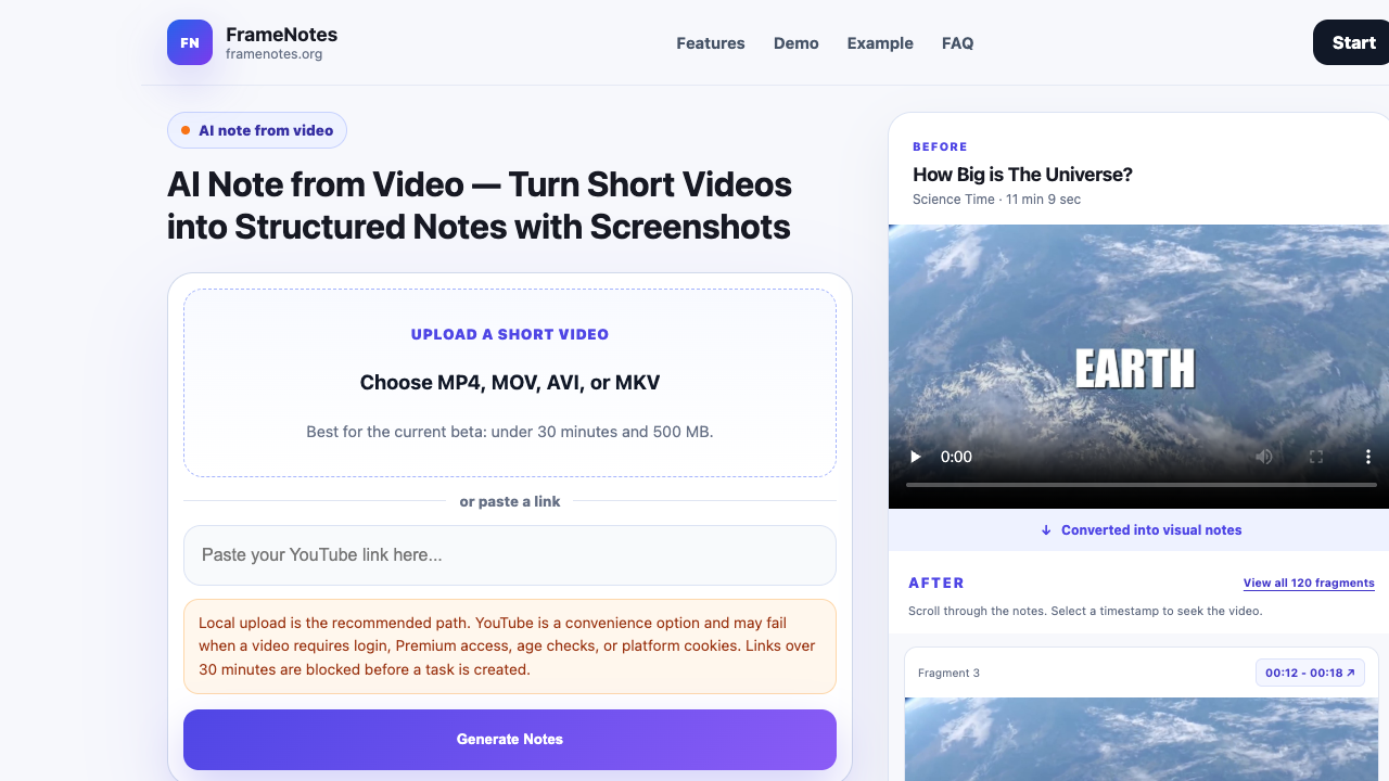 FrameNotes screenshot