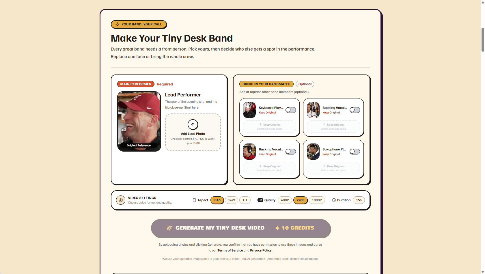 Tiny Desk AI Video Generator screenshot