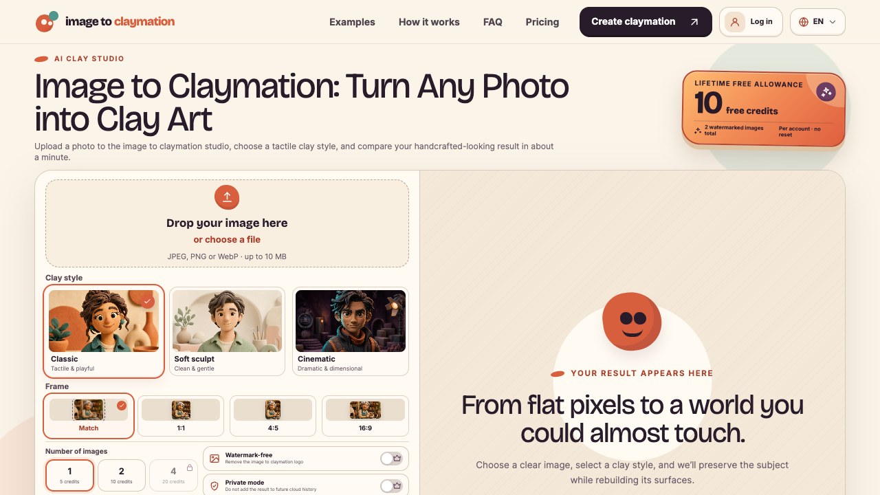 Image to Claymation screenshot