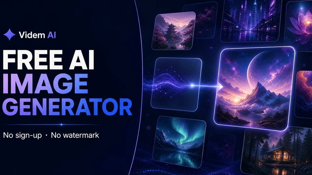 Free AI Image Generator, No Sign Up or Watermark | Videm Ai screenshot