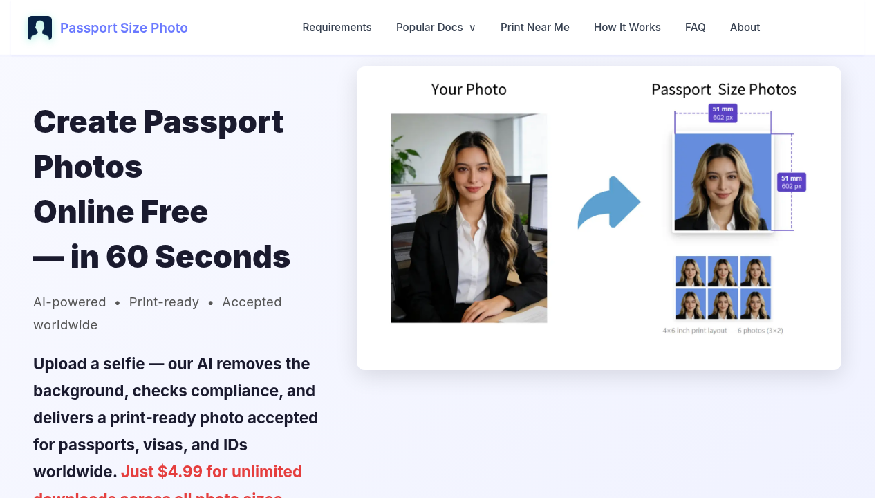 Passport Size Photo screenshot