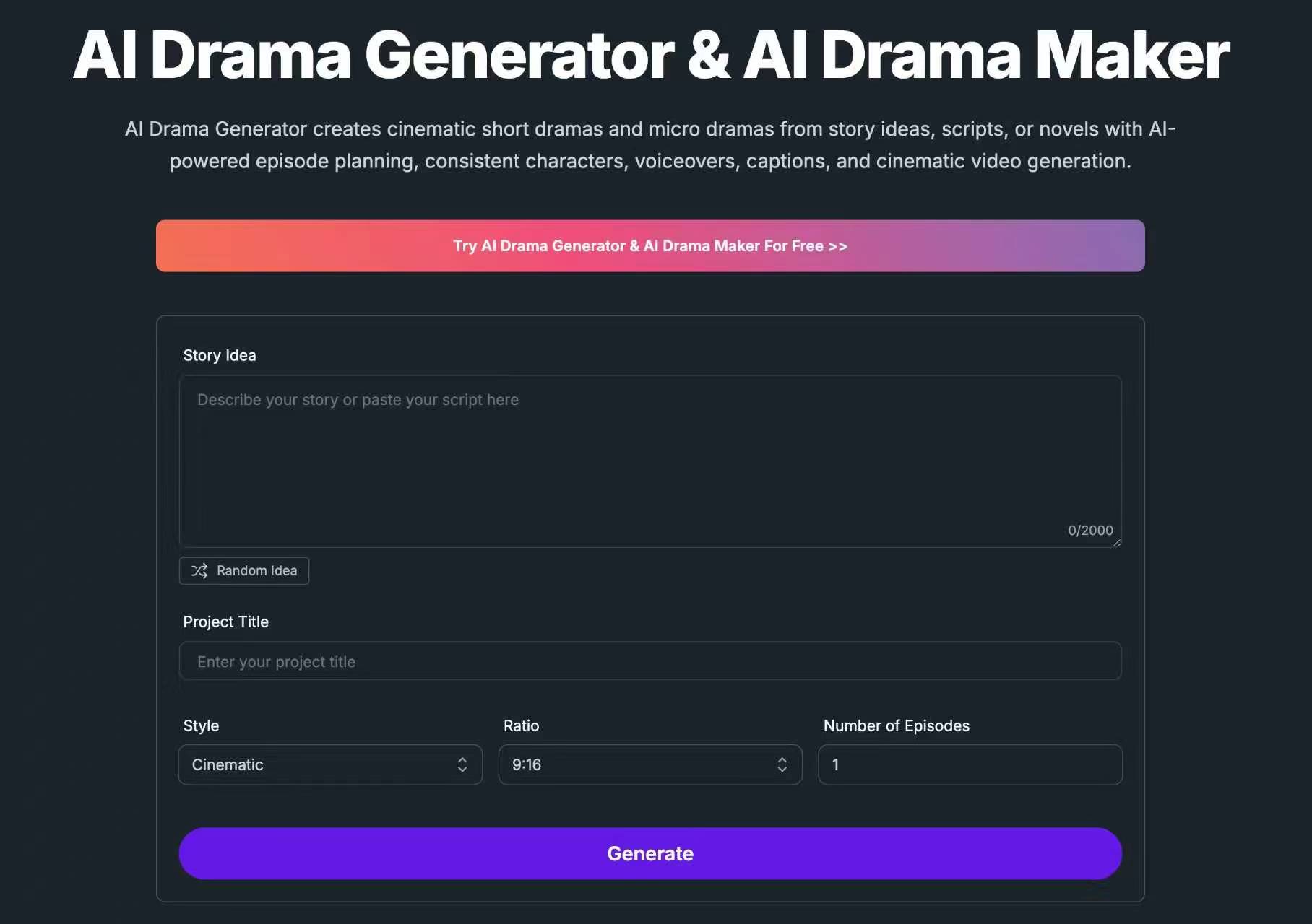 AI Drama Generator screenshot
