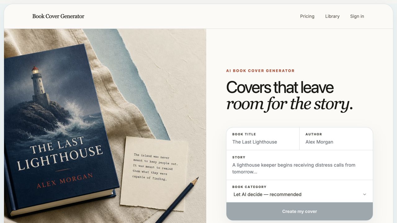 Book Cover Generator screenshot