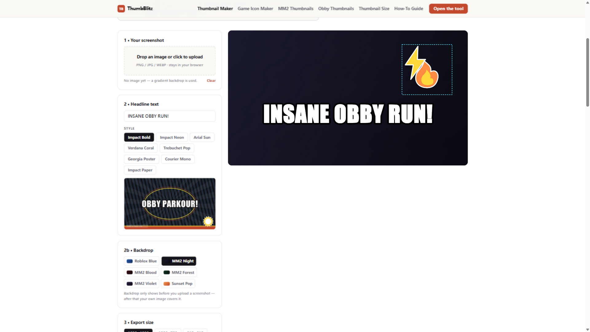 ThumbBlitz screenshot